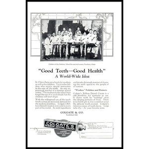 1924 Colgate Ribbon Dental Cream Toothpaste Vintage Print Ad Foochow China Art